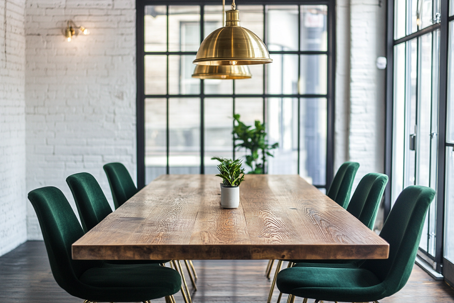 Straight Cut-Edge Solid Walnut Wood Table