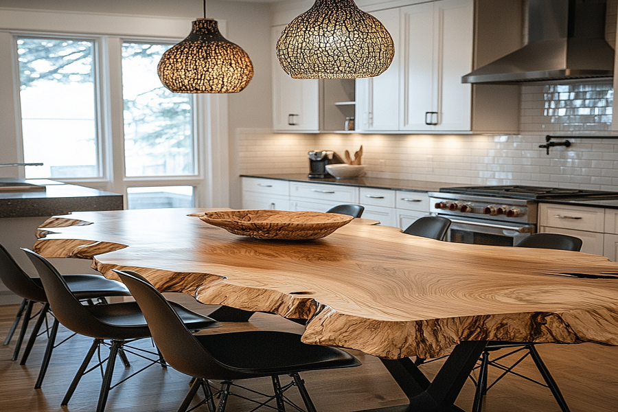 Live Edge Solid Olive Wood Table