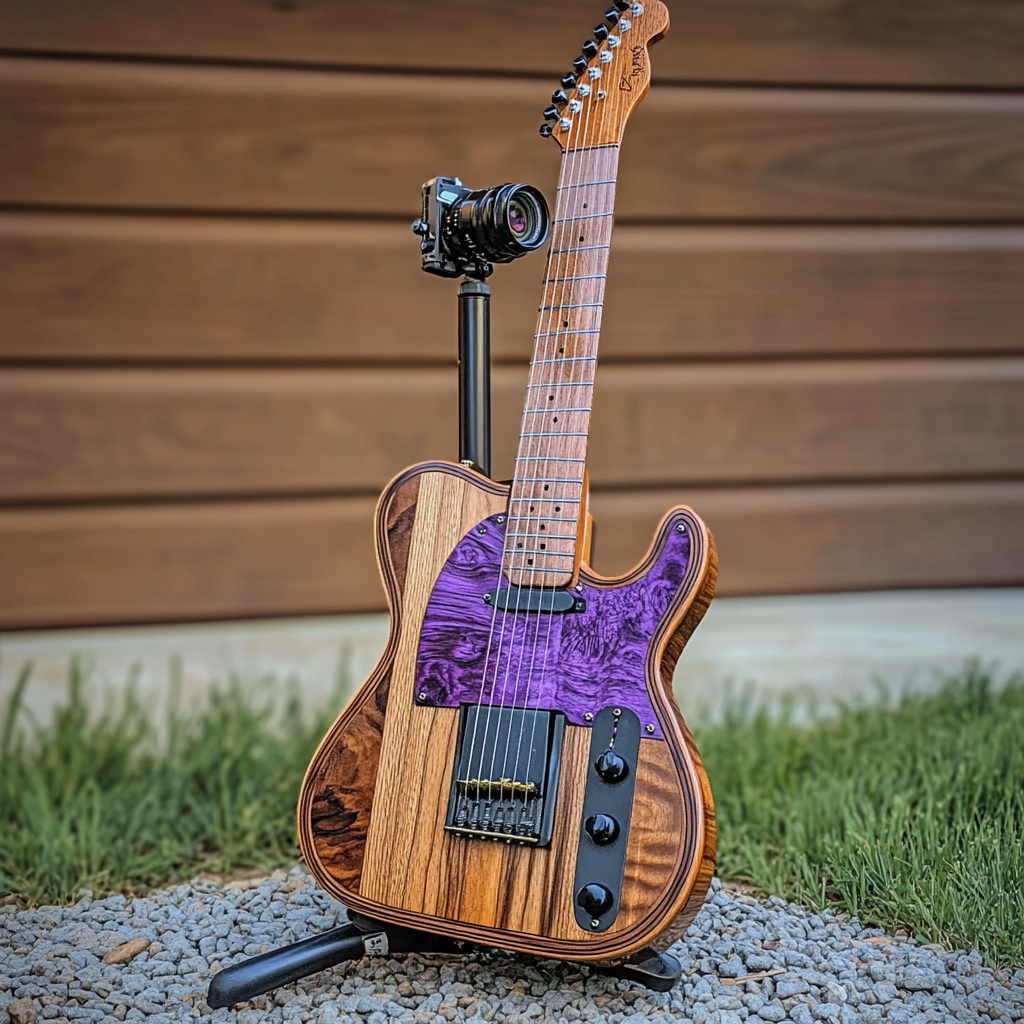 Treasuretabletop Custom Purple Epoxy Guitar