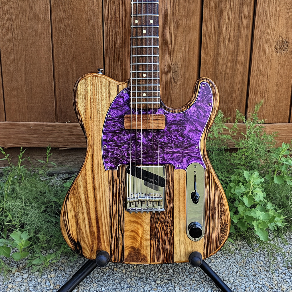 Treasuretabletop Custom Purple Epoxy Guitar